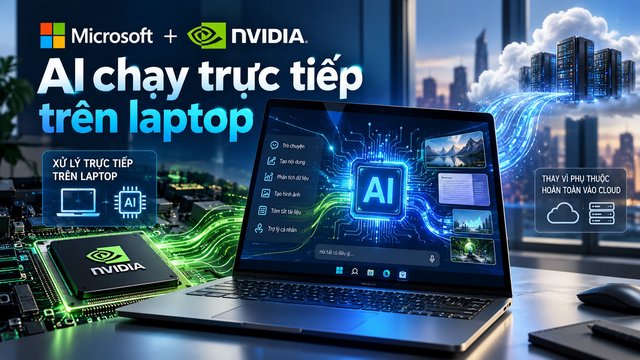 Microsoft và Nvidia muốn biến laptop thành “máy chủ AI cá nhân”