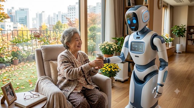 Khi robot trở thành “người thân” của người cao tuổi, người bệnh ở Hàn Quốc