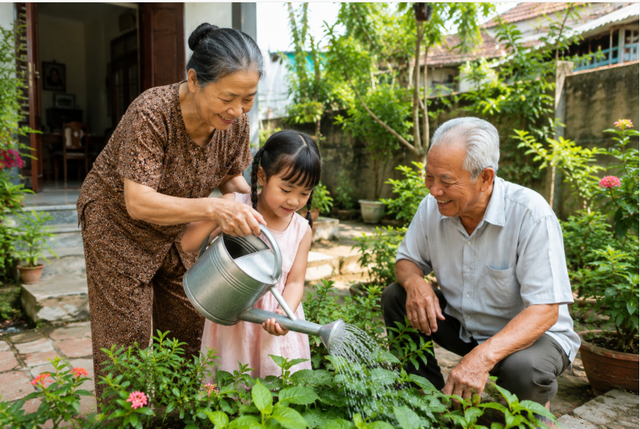 Mùa hè của cháu là mùa bận rộn của ông bà