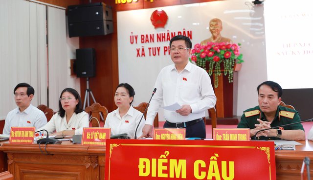 Phó Chủ tịch Quốc hội Nguyễn Hồng Diên phát biểu tại tiếp xúc cử tri