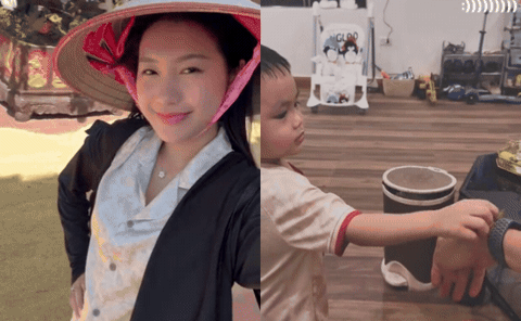 Về quê chồng phơi thóc, Doãn Hải My gây tranh cãi vì makeup điệu đà, giãy nảy vì một con cào cào