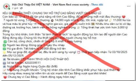 Cảnh báo: Giả mạo từ thiện kêu gọi ủng hộ vùng lũ để lừa tiền người dân
