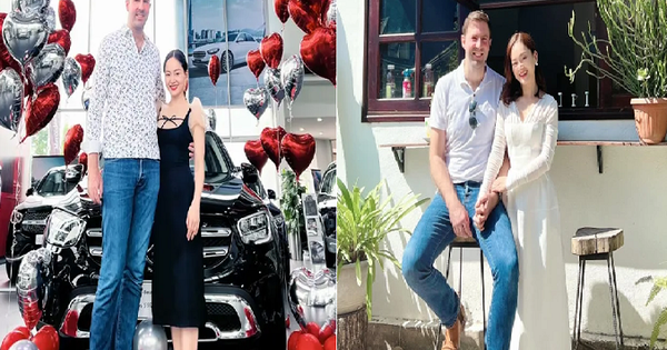 Diễn viên Lan Phương và chồng tây cao 2m thông báo tin vui