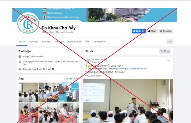 Cảnh báo giả mạo trang fanpage Bệnh viện Chợ Rẫy