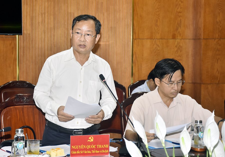 Giám đốc Sở VHTTDL Cà Mau Nguyễn Quốc Thanh phát biểu tại cuộc họp