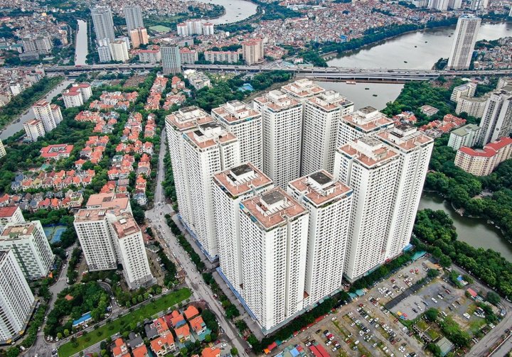 Tổ hợp 12 tòa chung cư HH Linh Đàm với mật độ xây dựng dày đặc