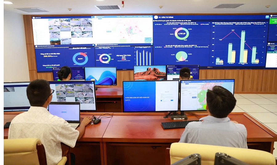 Trung tâm Giám sát, điều hành thông minh - IOC Khánh Hòa liên tục cập nhật dữ liệu phục vụ điều hành phát triển kinh tế - xã hội của địa phương.