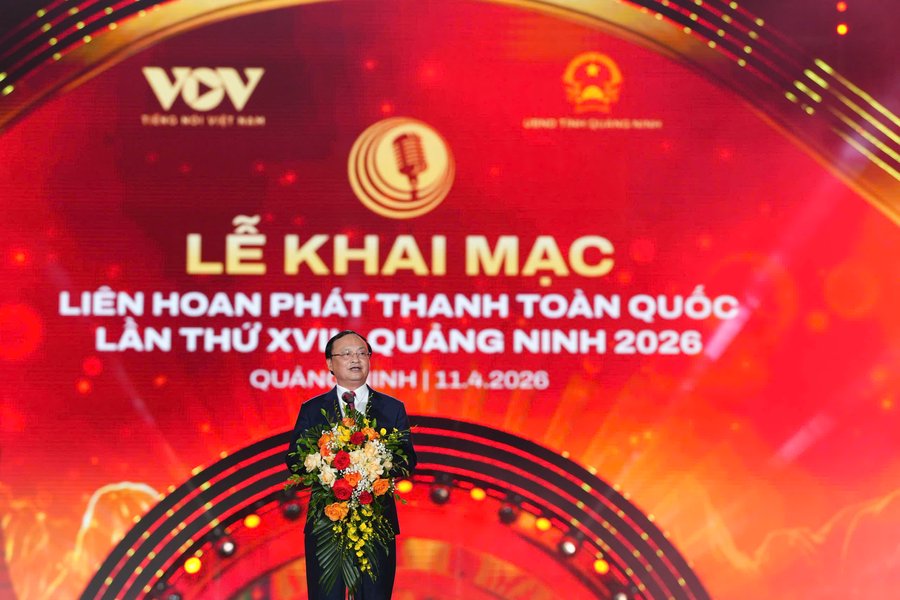 Phó trưởng Ban Tuyên giáo và Dân vận Trung ương, Tổng Giám đốc Đài Tiếng nói Việt Nam Đỗ Tiến Sỹ phát biểu