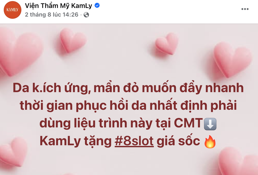 Quảng cáo của Phòng khám đa khoa Kamly tư vấn truyền NMN, NAD+ và tế bào gốc chưa được cấp phép. Phòng khám này đã bị Sở Y tế Hà Nội ban hành quyết định dừng hoạt động và tiếp tục phối hợp với cơ quan Công an làm rõ các sai phạm