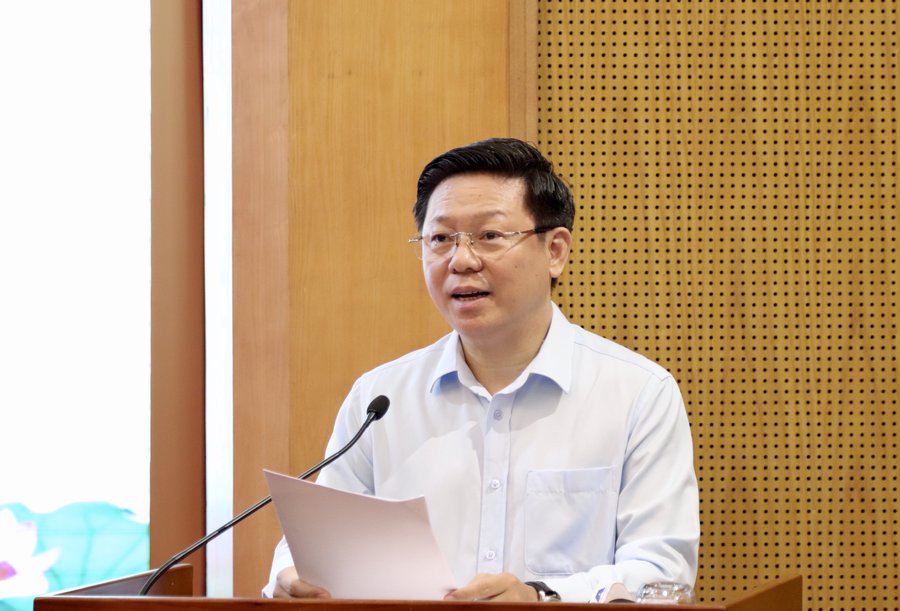 Ủy viên Trung ương Đảng, Phó Trưởng Ban Tuyên giáo Trung ương Trần Thanh Lâm phát biểu tại Hội nghị