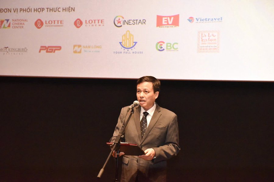 Phó Cục trưởng Cục Điện ảnh Đỗ Quốc Việt phát biểu tại Lễ khai mạc
