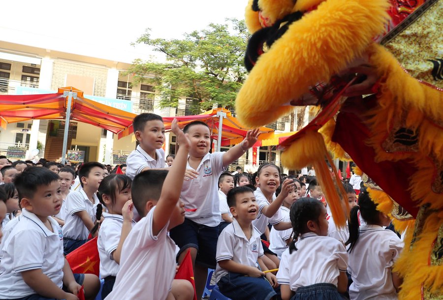 Học sinh Trường Tiểu học Nguyễn Du, quận Hà Đông, TP Hà Nội