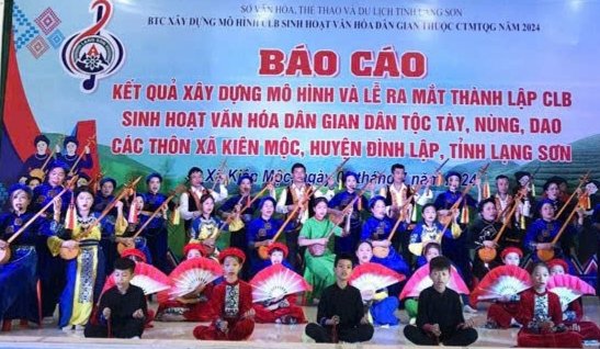 CLB sinh hoạt văn hóa dân gian dân tộc Tày, Nùng, Dao các thôn xã Kiên Mộc đi vào hoạt động góp phần triển khai hiệu quả Dự án 6 trên địa bàn huyện Đình Lập