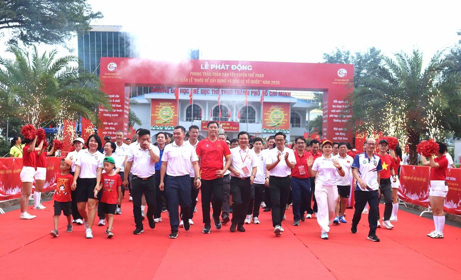 TP.HCM: Hơn 13.000 người hưởng ứng Lễ phát động mỗi người dân lựa chọn ít nhất một môn thể thao phù hợp để luyện tập