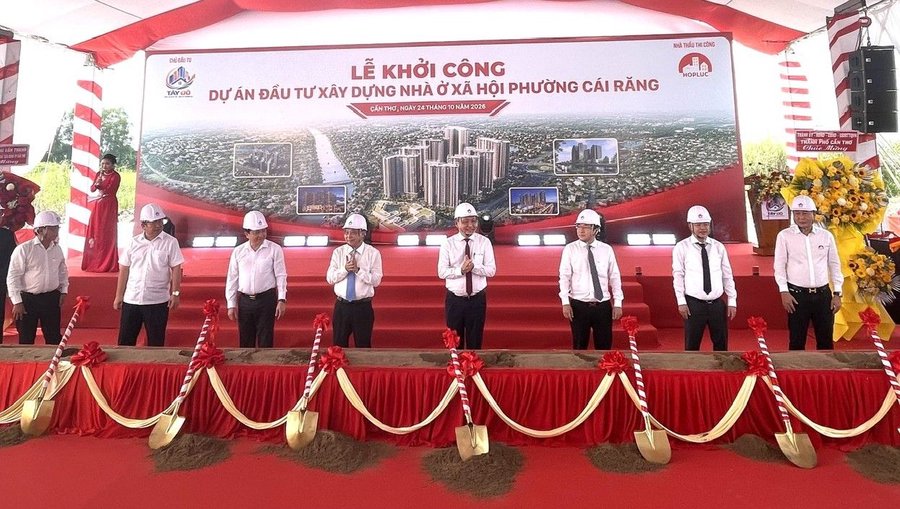 Ngày 24.10, TP. Cần Thơ vừa khởi công dự án nhà ở xã hội phường Cái Răng với hơn 2.940 căn hộ, tổng vốn đầu tư hơn 5.387 tỉ đồng
